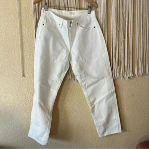 Uniqlo white denim jeans cropped pants